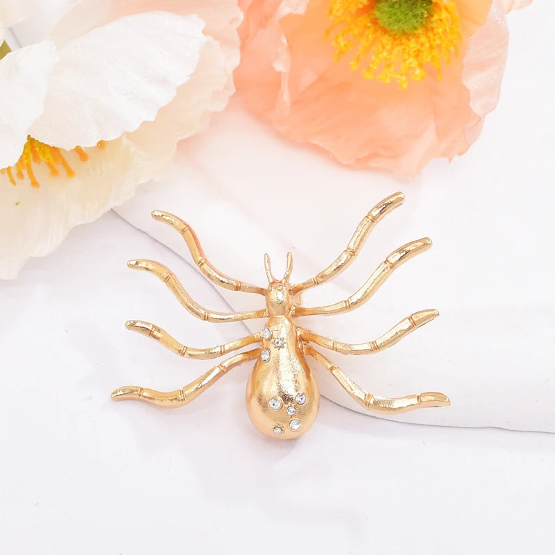 Alloy Diamond Inlay Spider Jewelry Set Euramerican Exaggerated Vogue Earring Necklace Ring Brooch Lady Accessories