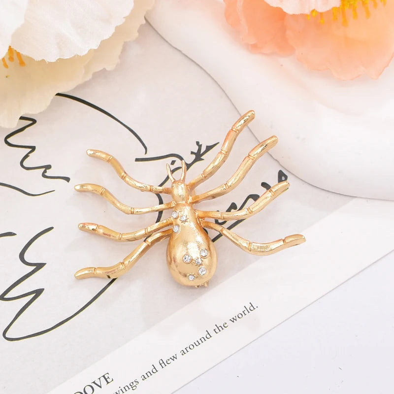 Alloy Diamond Inlay Spider Jewelry Set Euramerican Exaggerated Vogue Earring Necklace Ring Brooch Lady Accessories