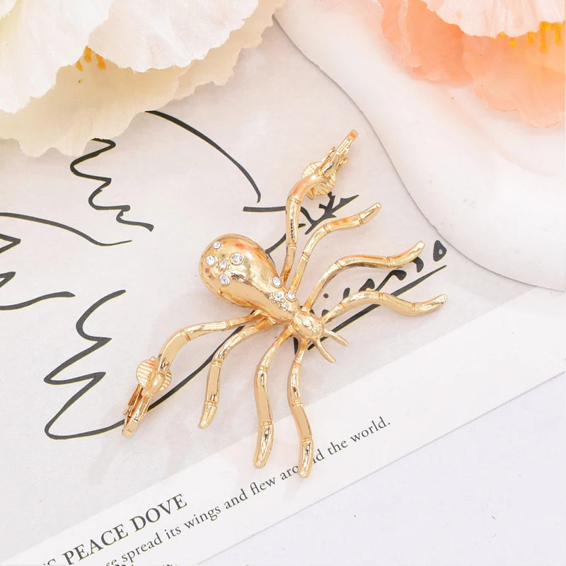 Alloy Diamond Inlay Spider Jewelry Set Euramerican Exaggerated Vogue Earring Necklace Ring Brooch Lady Accessories