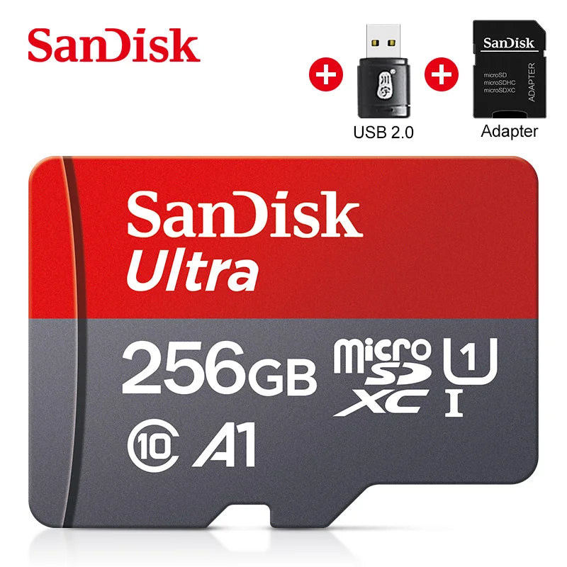 SanDisk Micro SD Memory Ultra TF Flash Card A1 V10 C10 U1 32GB 64G 128G 256G for Camera Phone Nintendo Switch Tablet Drone