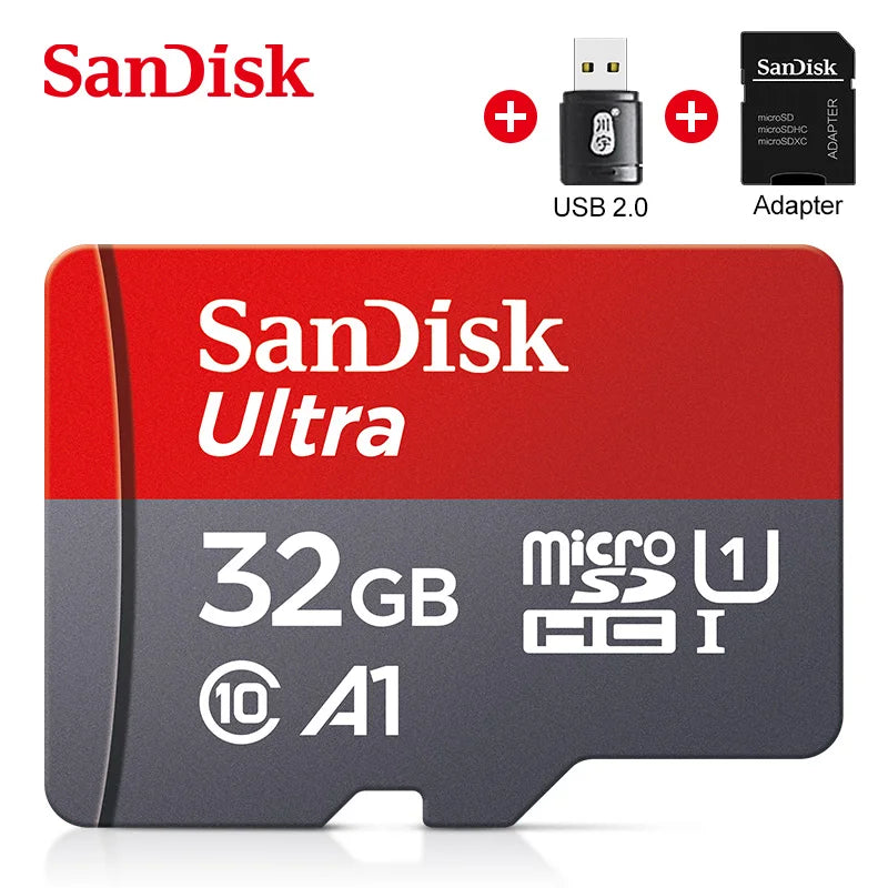 SanDisk Micro SD Memory Ultra TF Flash Card A1 V10 C10 U1 32GB 64G 128G 256G for Camera Phone Nintendo Switch Tablet Drone