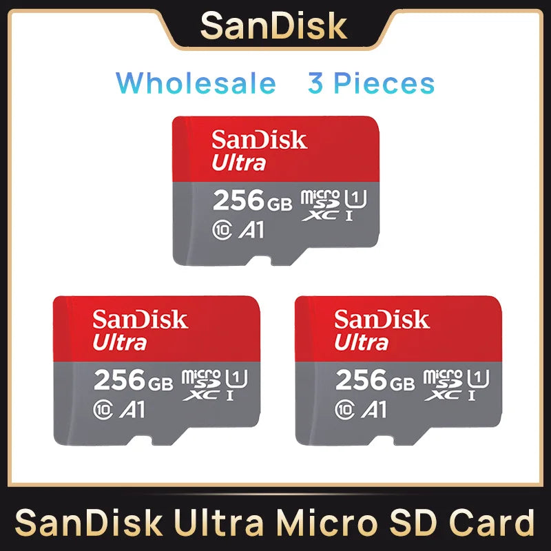 SanDisk Micro SD Memory Ultra TF Flash Card A1 V10 C10 U1 32GB 64G 128G 256G for Camera Phone Nintendo Switch Tablet Drone