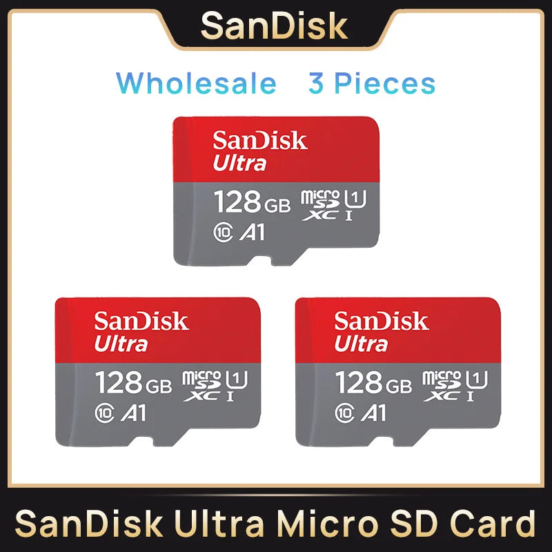 SanDisk Micro SD Memory Ultra TF Flash Card A1 V10 C10 U1 32GB 64G 128G 256G for Camera Phone Nintendo Switch Tablet Drone