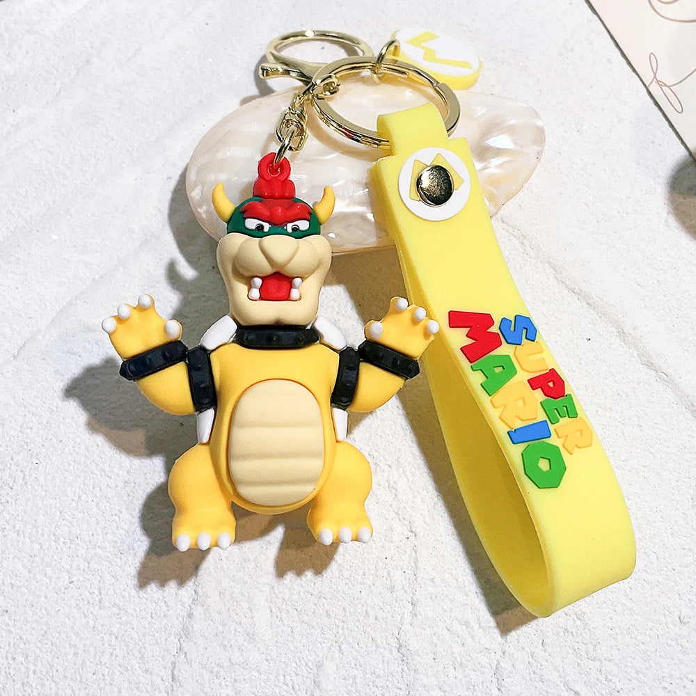 Super Mario Keychain Mario Bros Luigi Toad Yoshi Bowser Action Figure Model AccesoriosPVC Cartoon Bag Doll Pendant Toys Gift