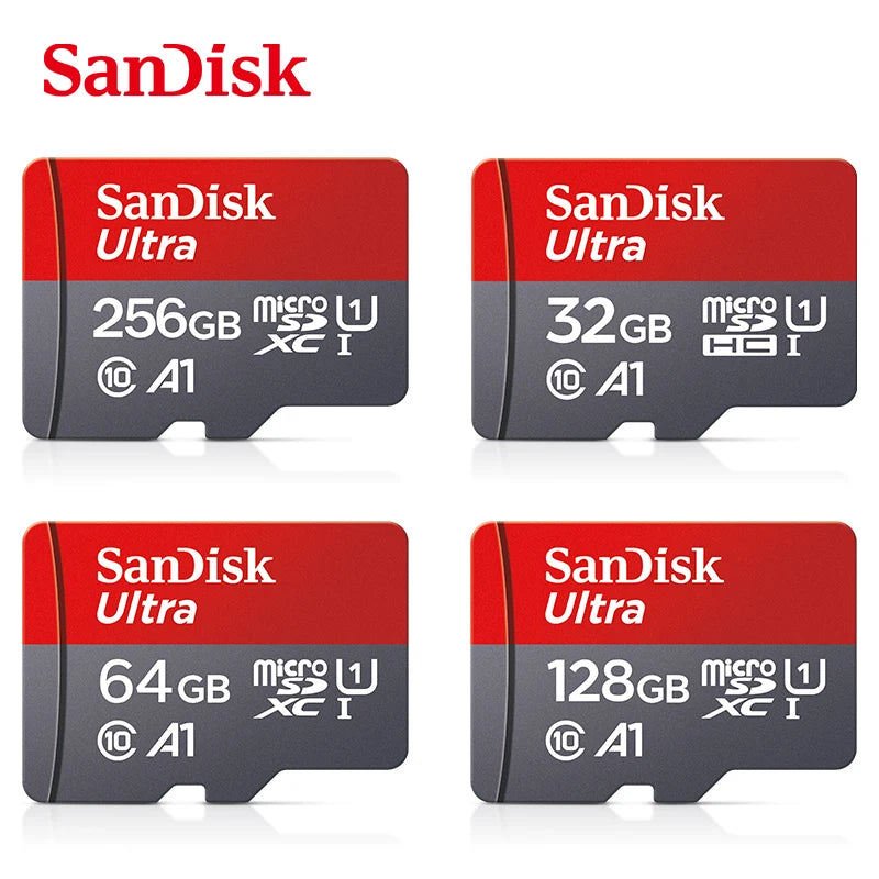 SanDisk Micro SD Memory Ultra TF Flash Card A1 V10 C10 U1 32GB 64G 128G 256G for Camera Phone Nintendo Switch Tablet Drone