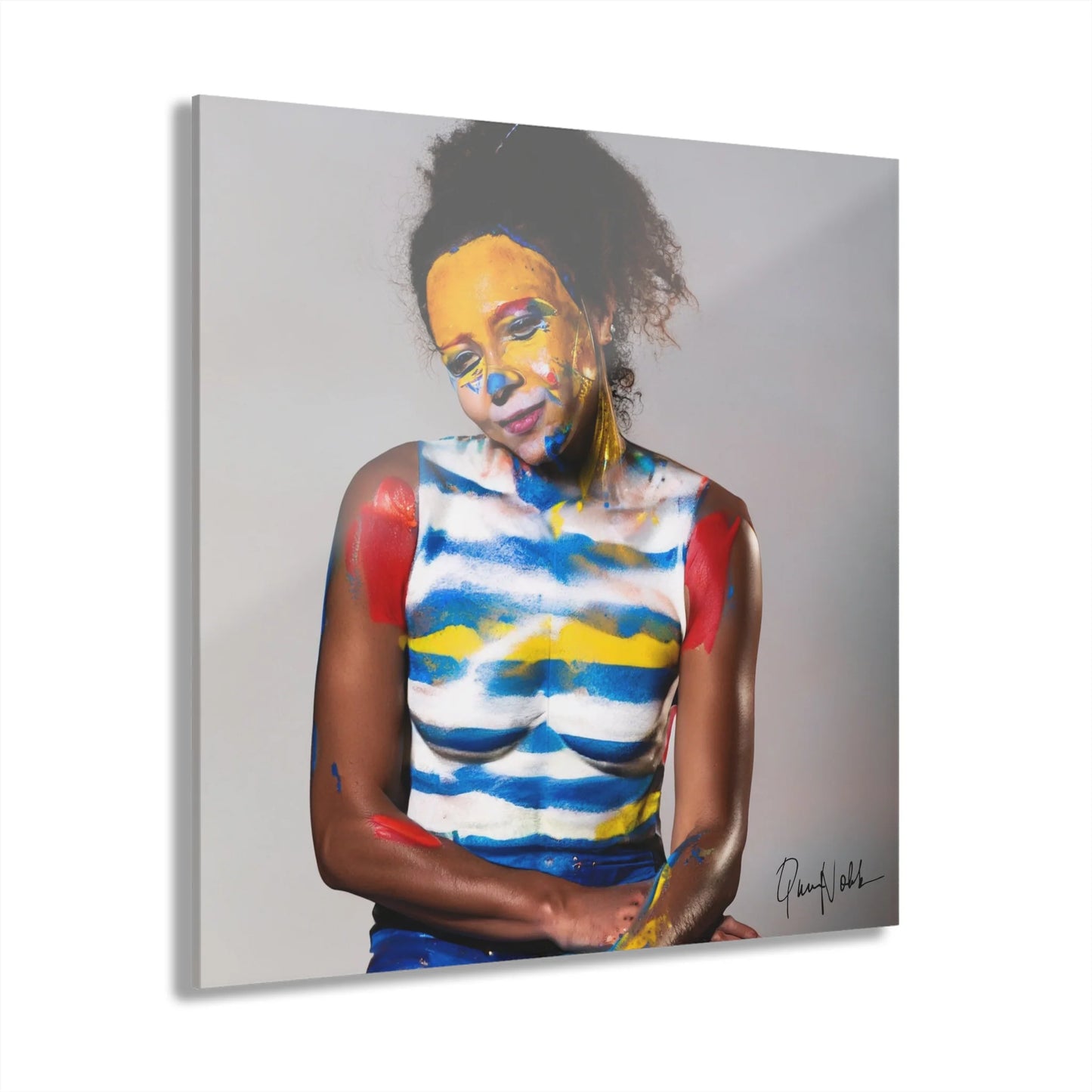 Body Painting Portrait Photography Acrylic Print by Queennoble