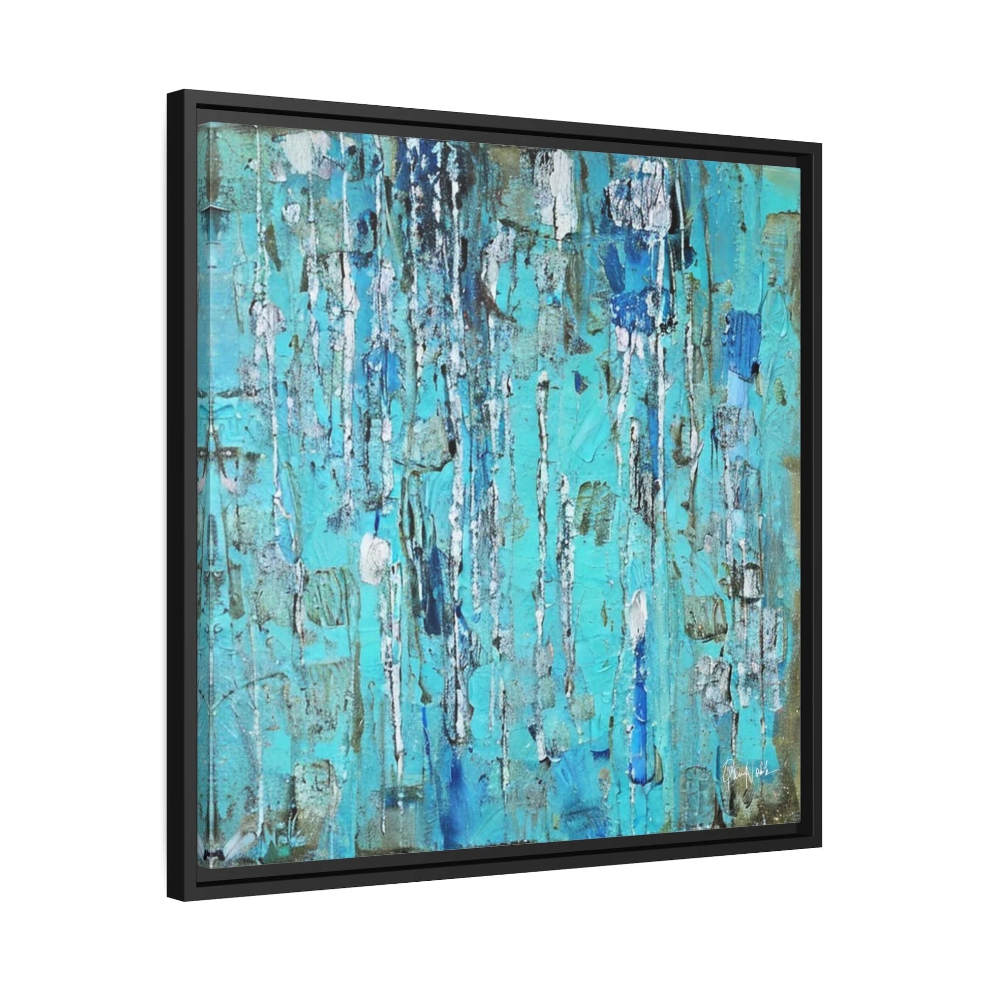 Canvas Wall Art Matte with Frame & Eco- Friendly AQUA - by Queennoble