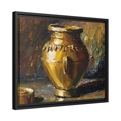 GOLDEN VASE Canvas Wall Art - by Queennoble