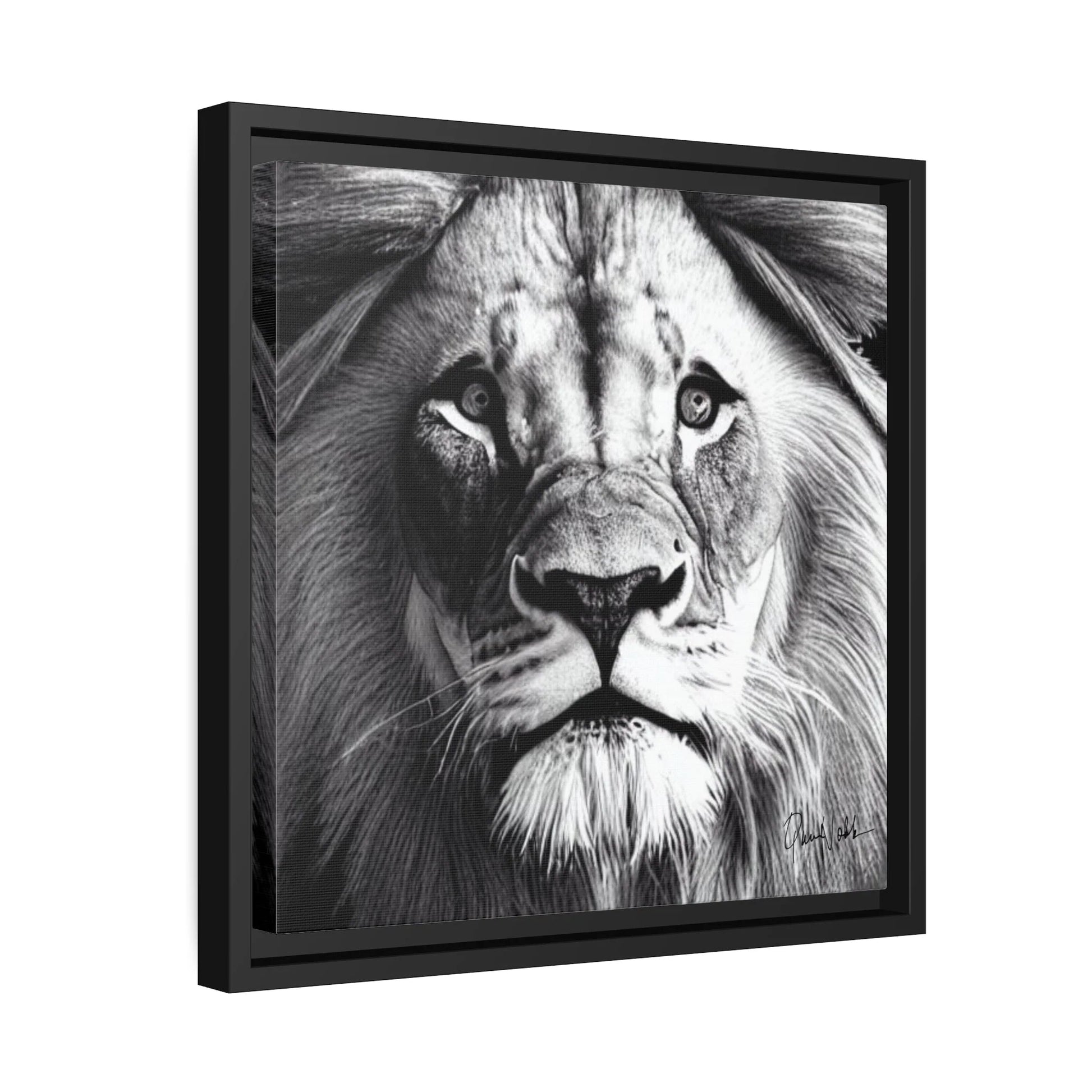 LION'S FACE Canvas Wall Art Matte with Frame by Queennoble