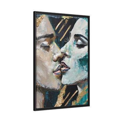 CLOSED EYES and KISSED Canvas Wall Art - by Queennoble