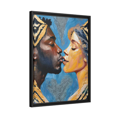 THE COUPLE KISS Canvas Wall Art - by Queennoble