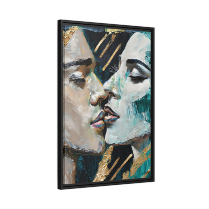 CLOSED EYES and KISSED Canvas Wall Art - by Queennoble