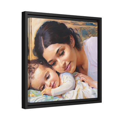 Framed Canvas Wall Art MOTHER and BABY - by Queennoble