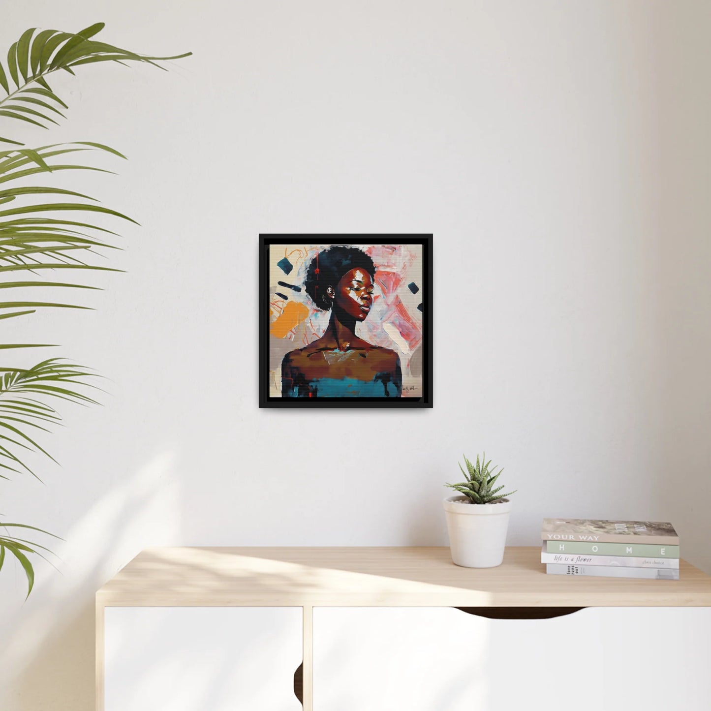 African American Soul Portrait Canvas Wall Art with Frame