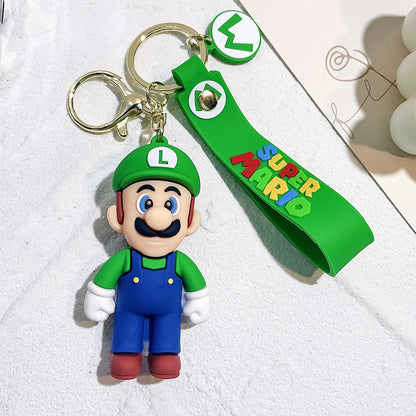 Super Mario Keychain Mario Bros Luigi Toad Yoshi Bowser Action Figure Model AccesoriosPVC Cartoon Bag Doll Pendant Toys Gift