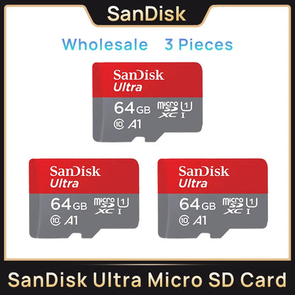 SanDisk Micro SD Memory Ultra TF Flash Card A1 V10 C10 U1 32GB 64G 128G 256G for Camera Phone Nintendo Switch Tablet Drone