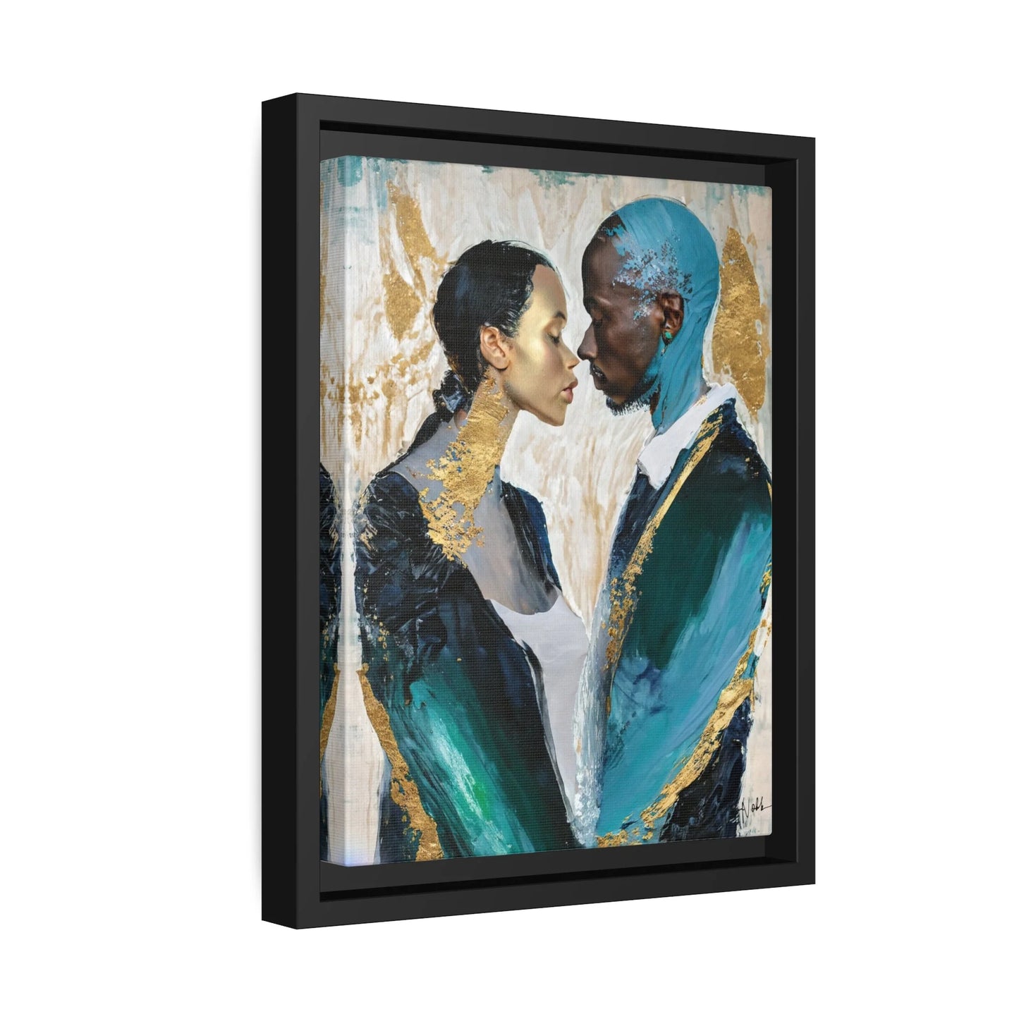 COUPLE about to KISS Canvas Wall Art - by Queennoble