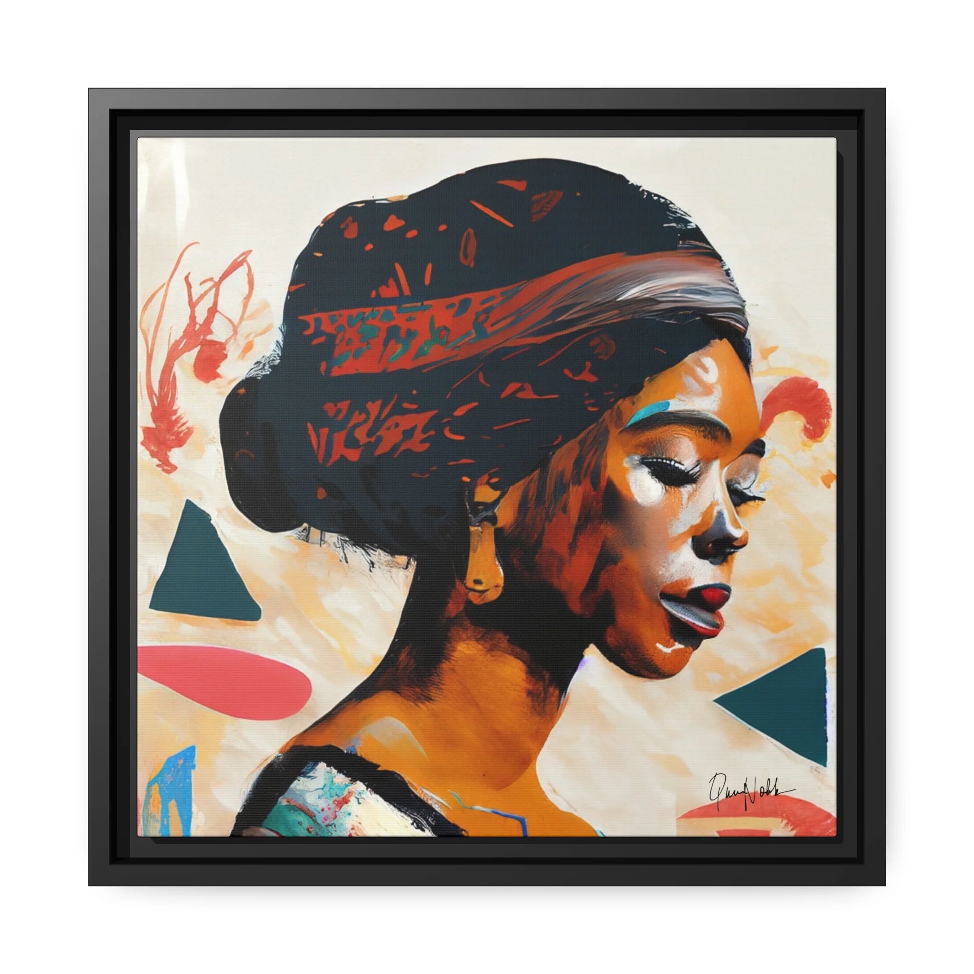 African Queen Canvas Wall Art with Frame - Queennoble