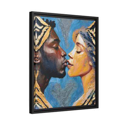 THE COUPLE KISS Canvas Wall Art - by Queennoble