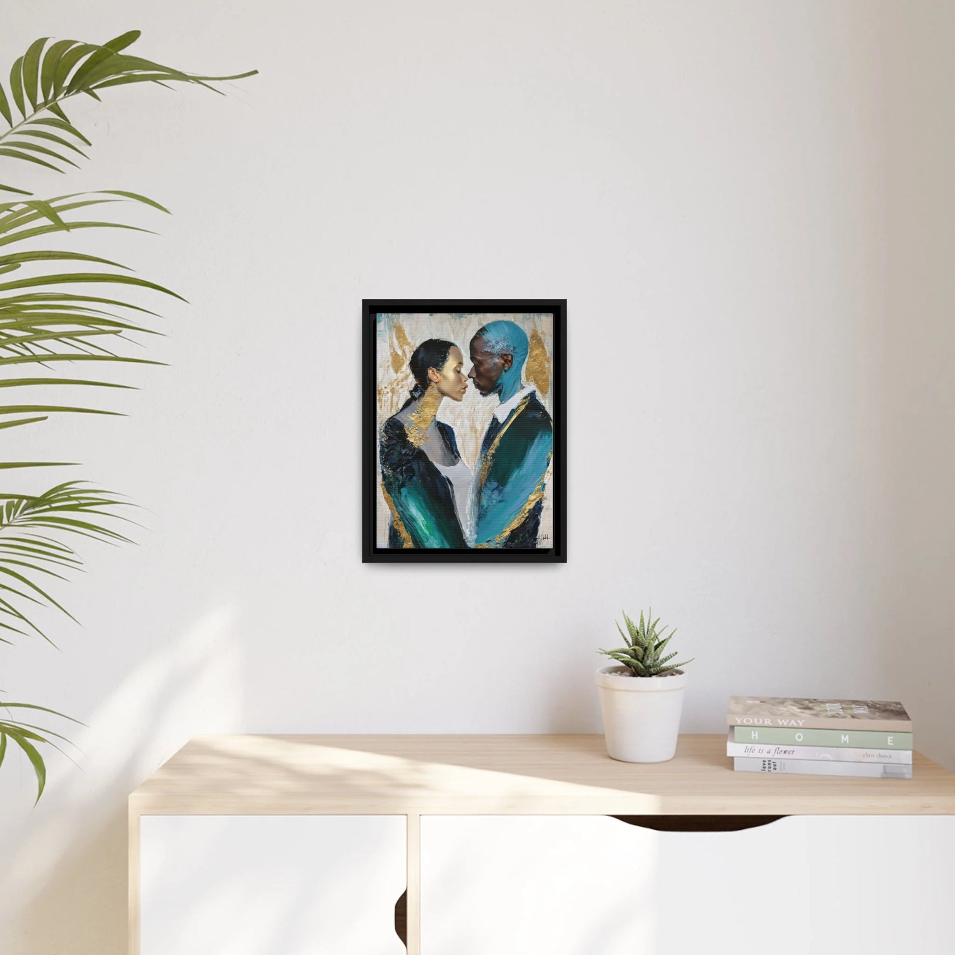 COUPLE about to KISS Canvas Wall Art - by Queennoble