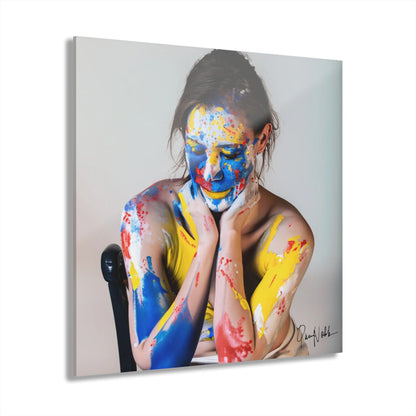 A WOMAN COVERED in PAINT Portrait Photography Acrylic Print