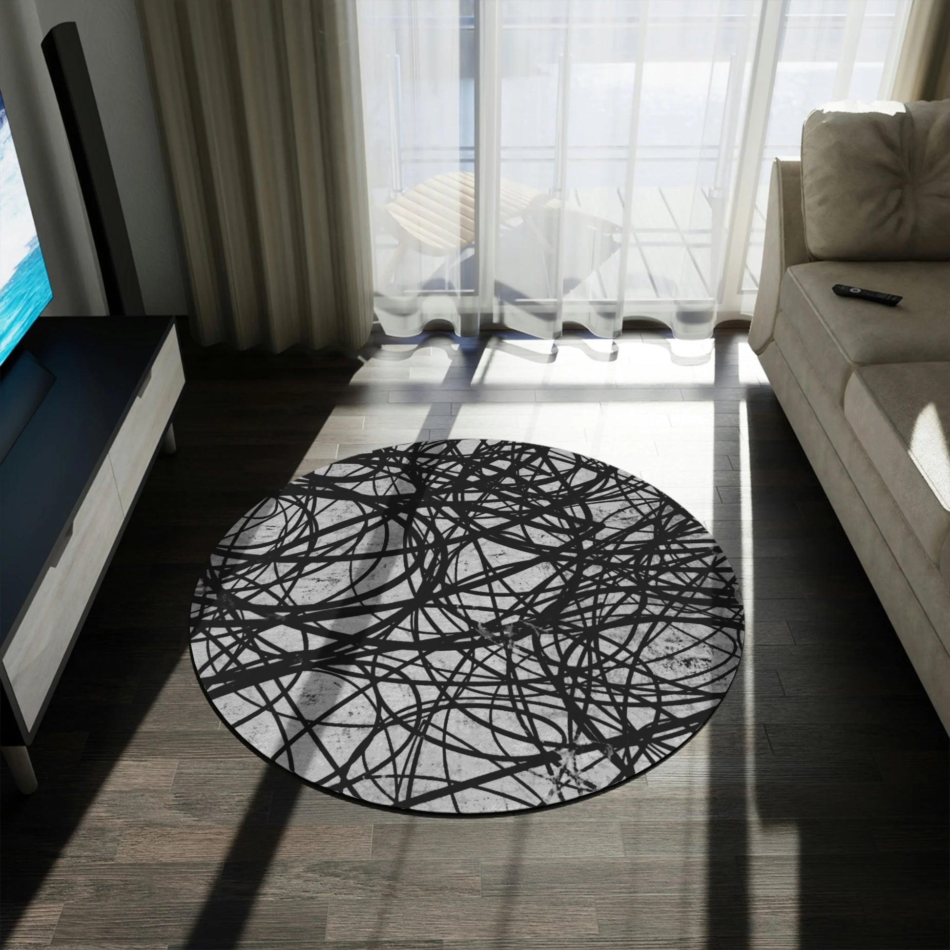 Meditation Multi-Purpose Designer round Rug SWIRL