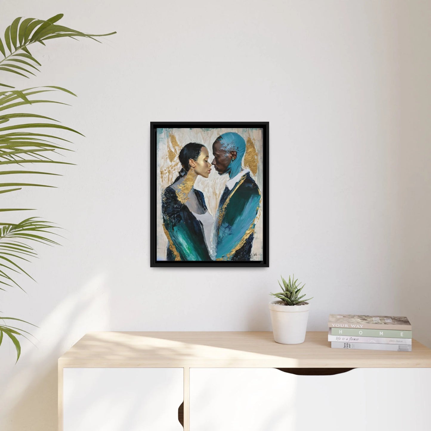 COUPLE about to KISS Canvas Wall Art - by Queennoble