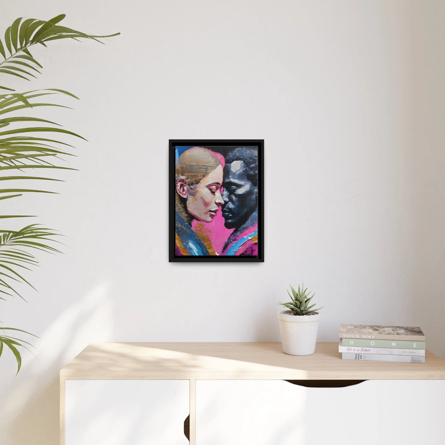 MODERN COUPLE ROMACE PORTRAIT Canvas Wall Art - by Queennoble