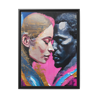 MODERN COUPLE ROMACE PORTRAIT Canvas Wall Art - by Queennoble