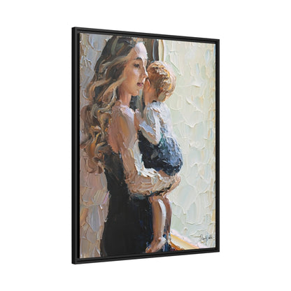 MOTHER and CHILD by the WINDOW Canvas Wall Art - by Queennoble