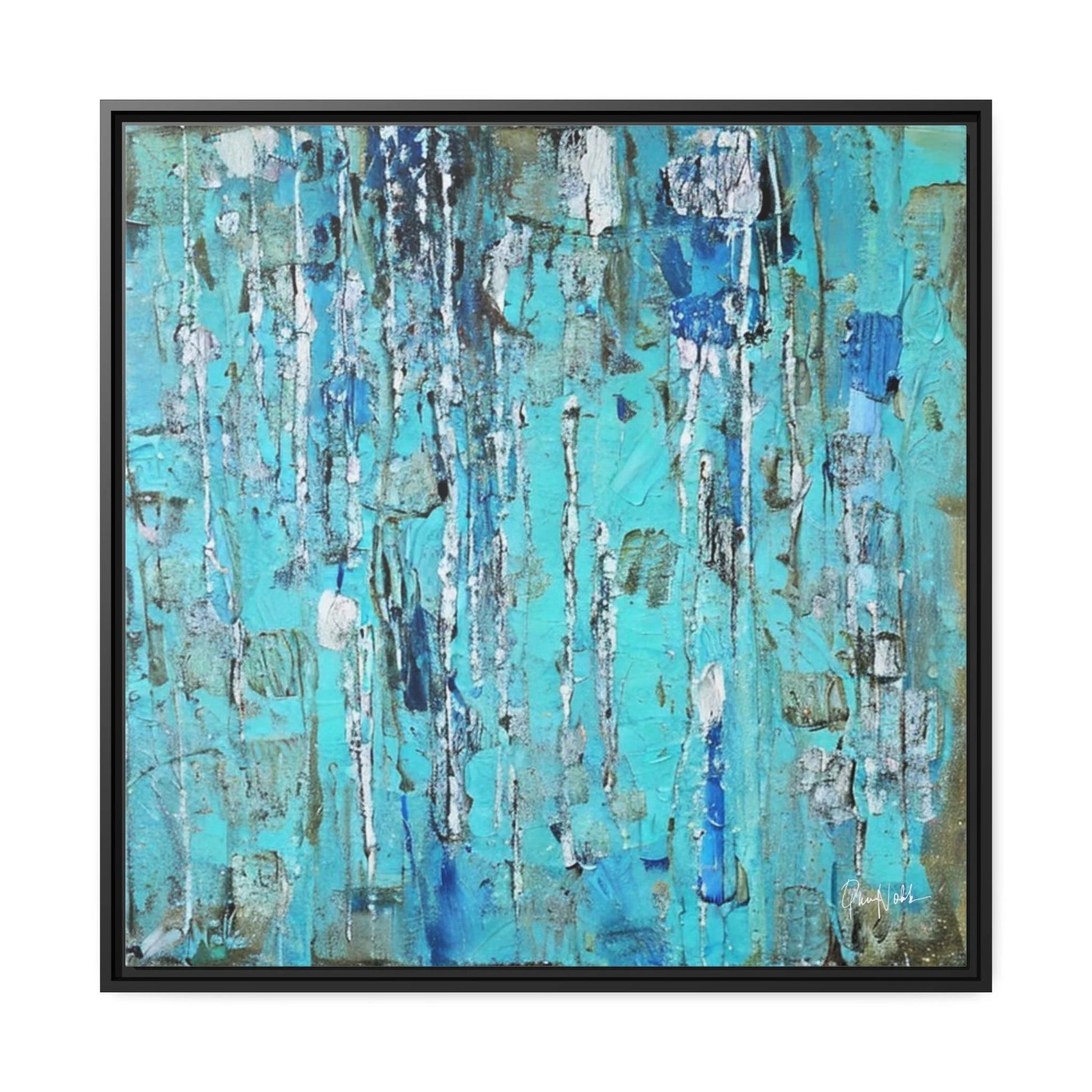 Canvas Wall Art Matte with Frame & Eco- Friendly AQUA - by Queennoble