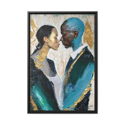 COUPLE about to KISS Canvas Wall Art - by Queennoble