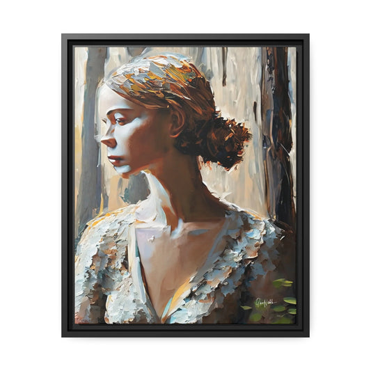 Lady Canvas Wall Art with Frame - Queennoble