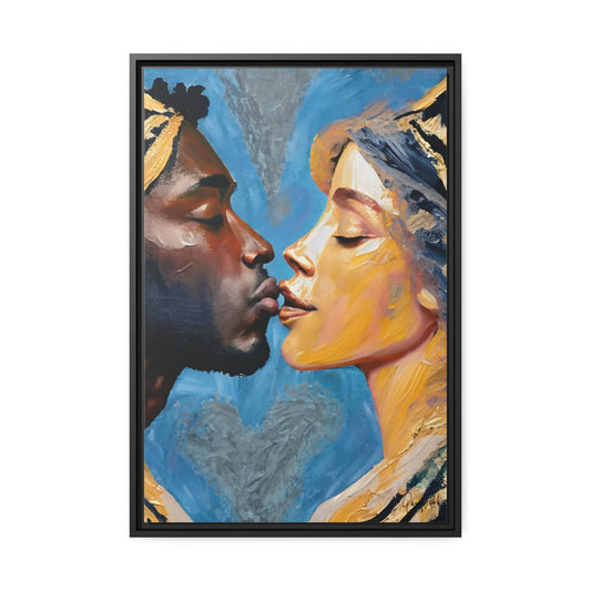 THE COUPLE KISS Canvas Wall Art - by Queennoble