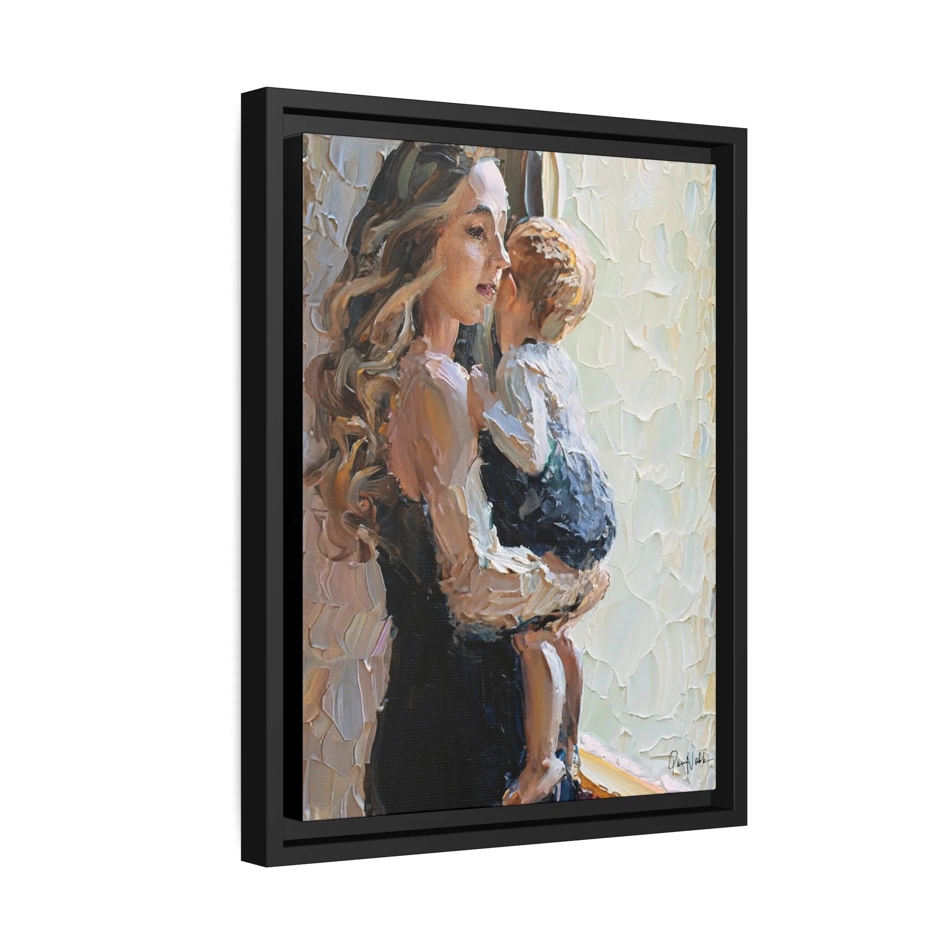 MOTHER and CHILD by the WINDOW Canvas Wall Art - by Queennoble