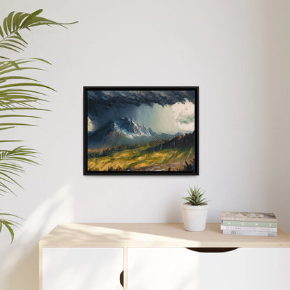 Landscape Raining in the Mountains Canvas Wall Art - by Queennoble