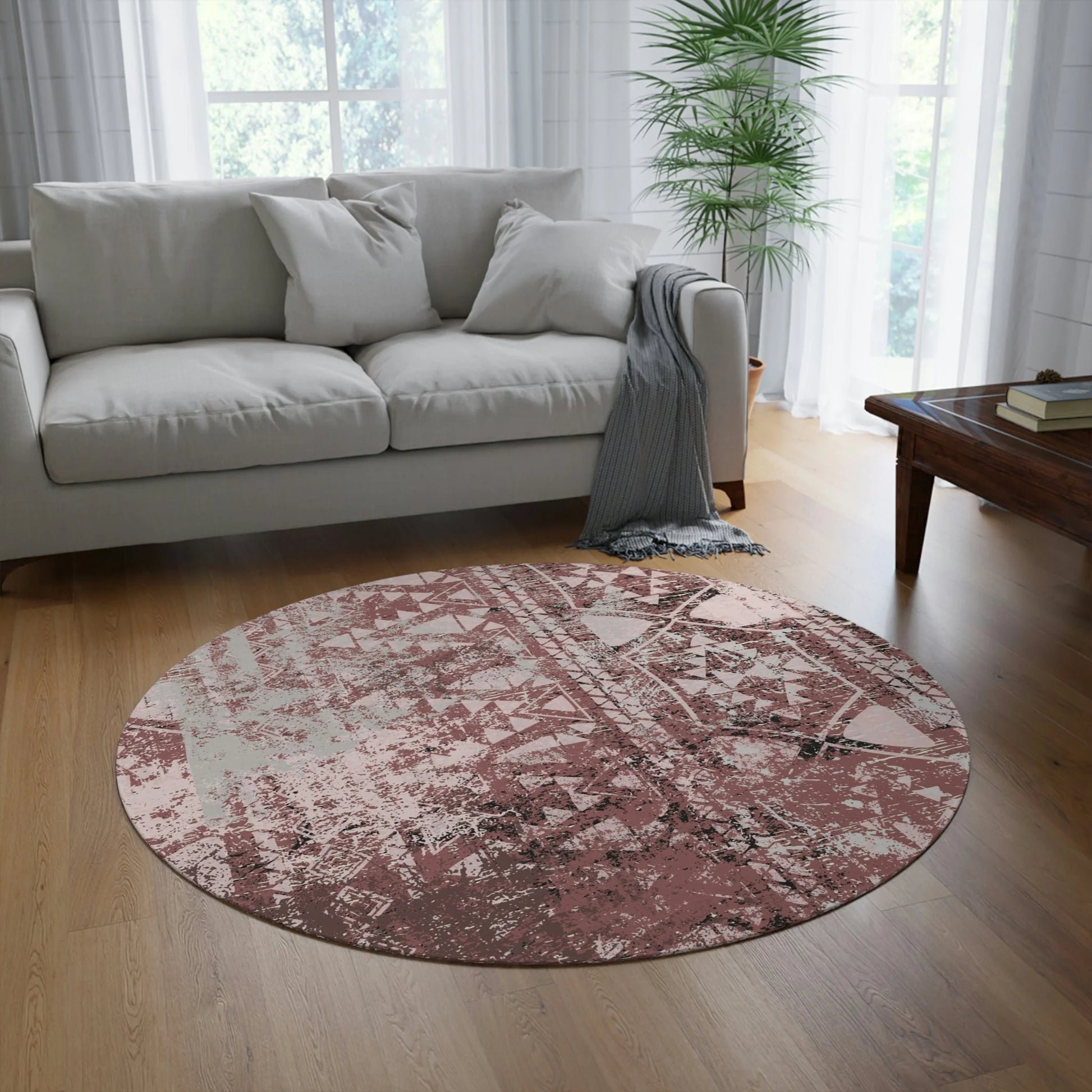 Meditation Multi-Purpose Designer round Rug AZTEC