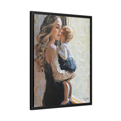 MOTHER and CHILD by the WINDOW Canvas Wall Art - by Queennoble