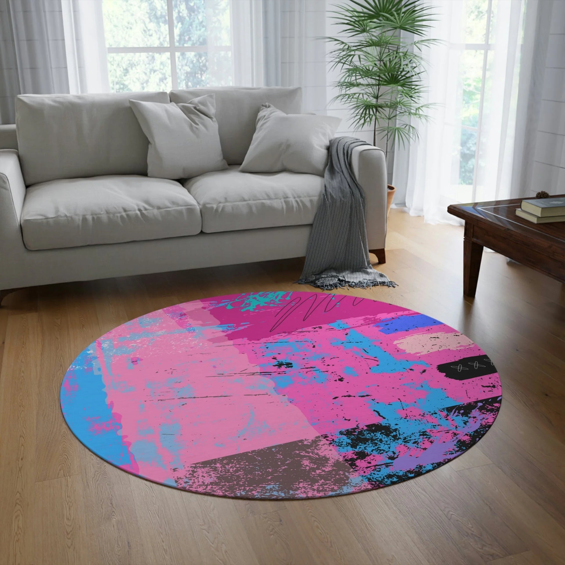 Meditation Multi-Purpose Designer round Rug BLUSH | Minimal by QN