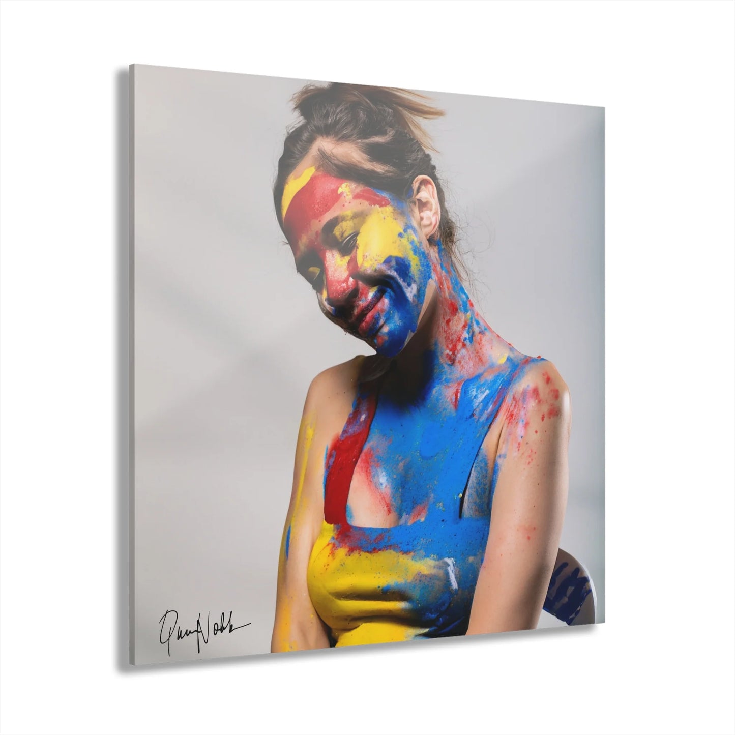 Girl Covered in Paint Portrait Photography Acrylic Print by Queennoble