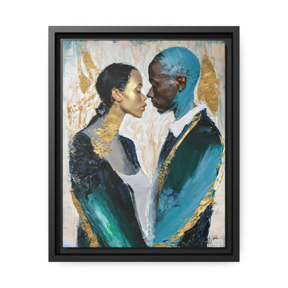 COUPLE about to KISS Canvas Wall Art - by Queennoble