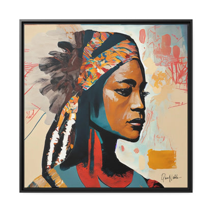 Native Indian Lady Portrait Canvas Wall Art with Frame