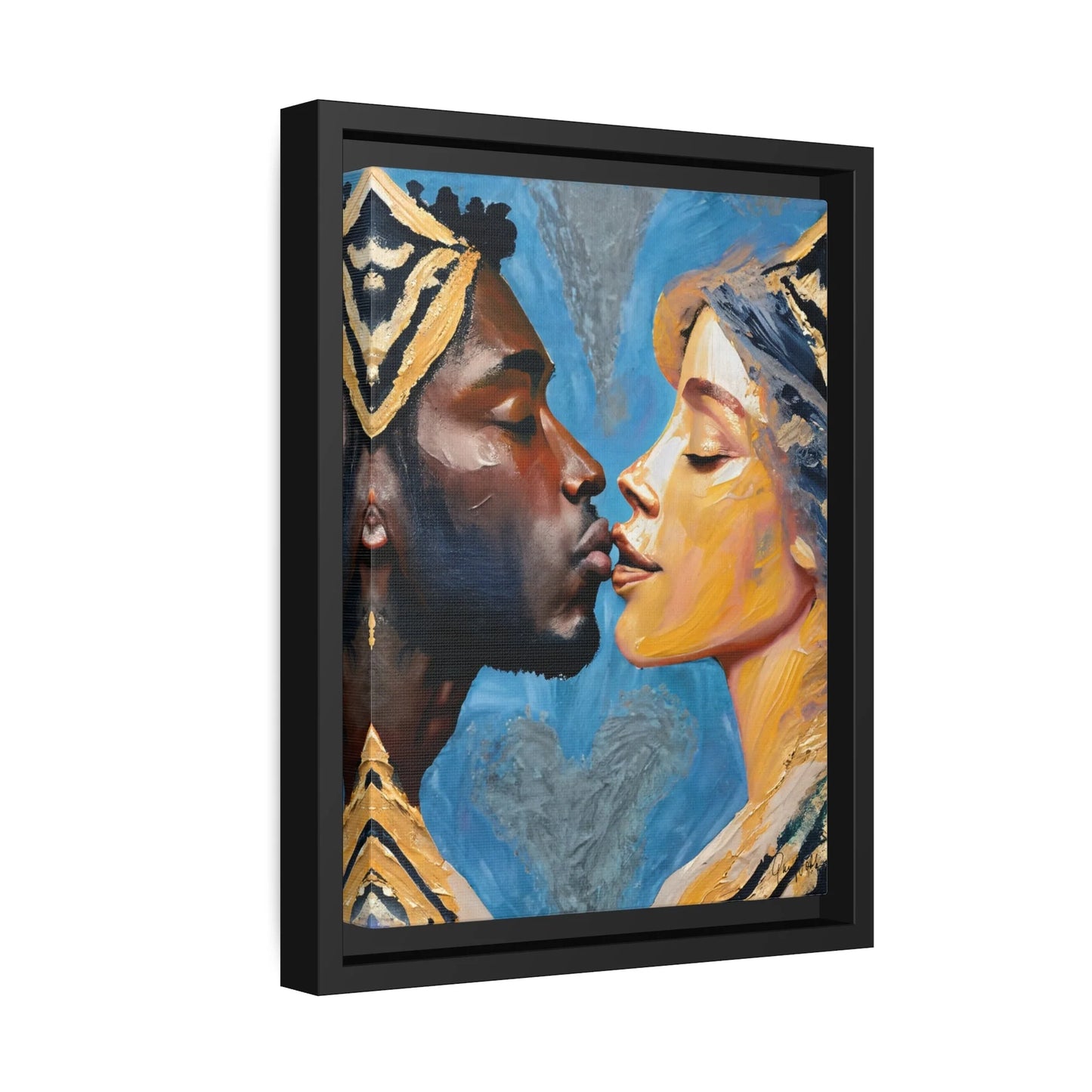 THE COUPLE KISS Canvas Wall Art - by Queennoble