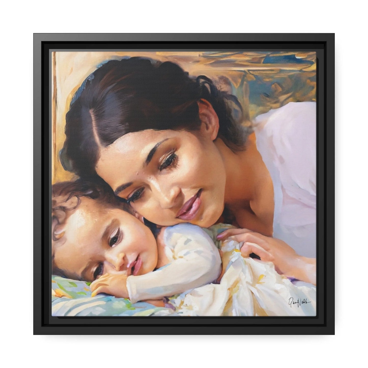 Framed Canvas Wall Art MOTHER and BABY - by Queennoble