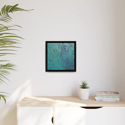 Canvas Wall Art Matte with Frame & Eco- Friendly TEAL - by Queennoble