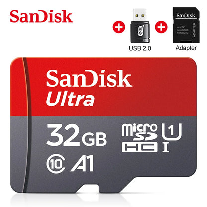 SanDisk Micro SD Memory Ultra TF Flash Card A1 V10 C10 U1 32GB 64G 128G 256G for Camera Phone Nintendo Switch Tablet Drone