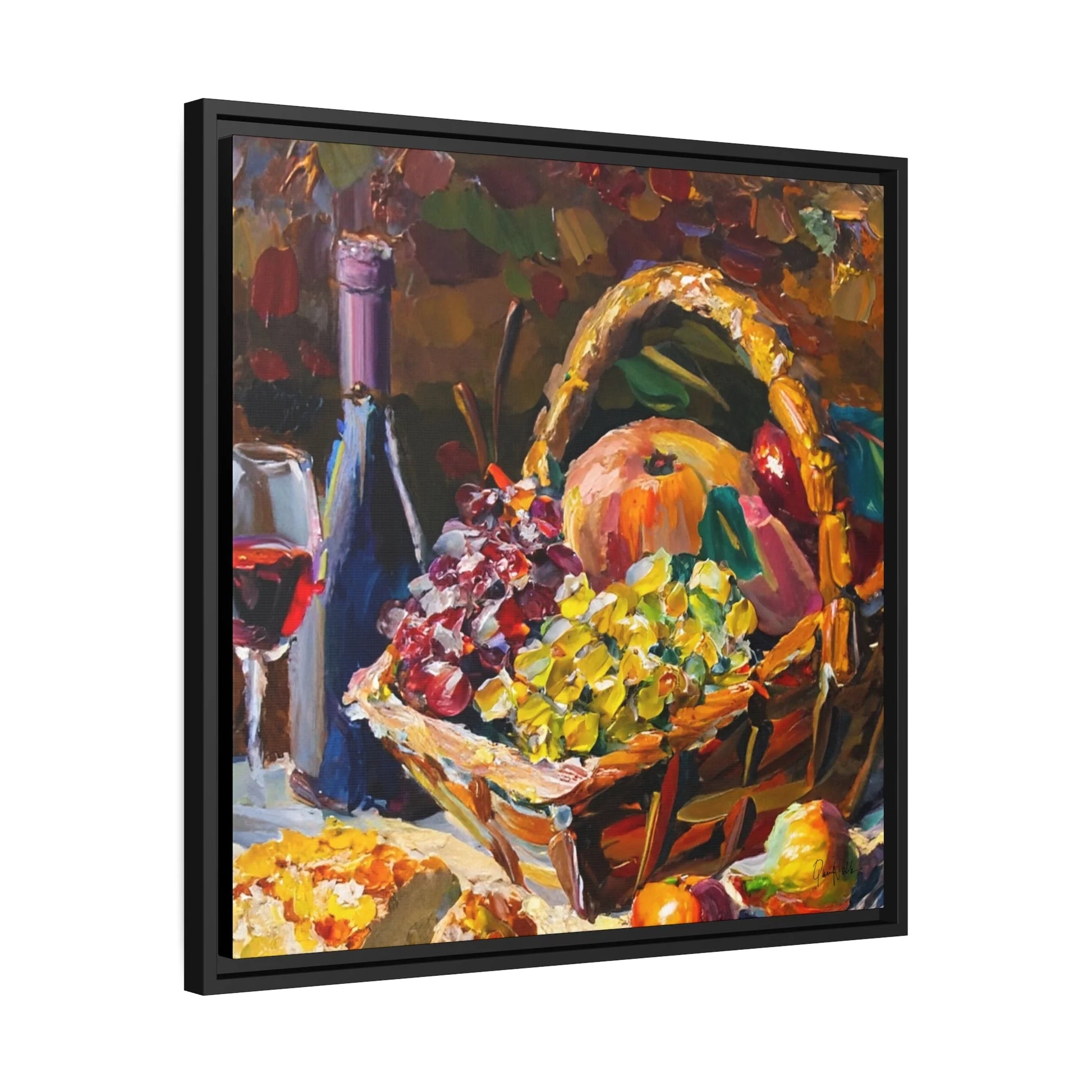 STILL LIFE FRUITS and WINE Canvas Wall Art - by Queennoble