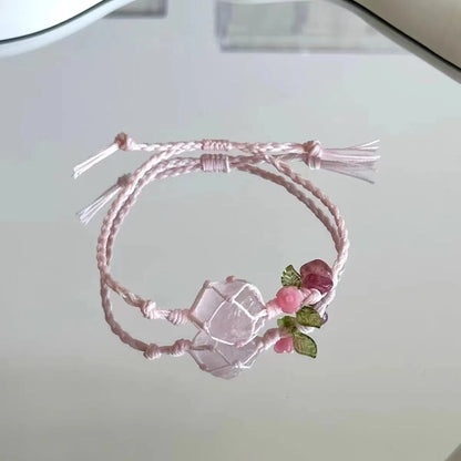 Natural Jade Crystal Flower Bracelet Bangle Exquisite Design Young Girls Real Gemstone Fashion Jewelry Best Seller Holiday Gift