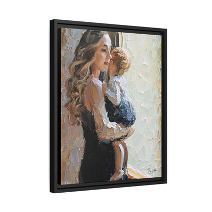 MOTHER and CHILD by the WINDOW Canvas Wall Art - by Queennoble