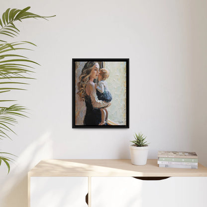 MOTHER and CHILD by the WINDOW Canvas Wall Art - by Queennoble